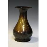 WMF Ikora baluster shaped vase having a typical patinated bronze finish Condition:
