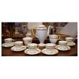 Early 20th Century Wedgwood coffee service for size settings comprising: ovoid coffee pot, milk,