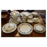 Royal Doulton 'Burgundy' pattern dinner service for twelve settings comprising: dinner, lunch and