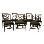 Set of eight Regency mahogany dining chairs, comprising: six standards and two carvers, each