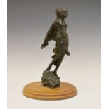 Elsie March (1884-1974) - Bronze figure - A windswept maiden, signed and dated 1912, 30cm high