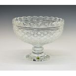 Modern Waterford cut crystal centre piece bowl having allover diamond strawberry cut decoration