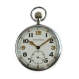 Jaeger-LeCoultre - World War II British Military Issue G.S.T.P. pocket watch, the signed white