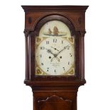 Early 19th Century inlaid mahogany cased eight day painted dial longcase clock, Bartley & Eggert,