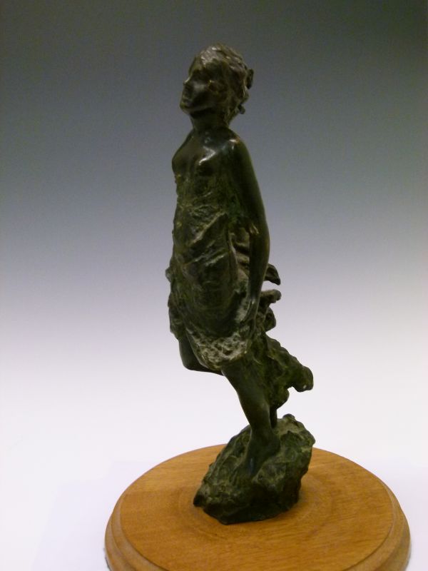 Elsie March (1884-1974) - Bronze figure - A windswept maiden, signed and dated 1912, 30cm high - Image 2 of 9