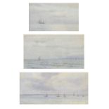 Alma Burlton Cull (1880-1931) - A group of three watercolours - Seascapes with sailing vessels, each