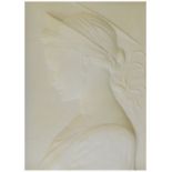 Early 20th Century off-white plaster relief - Study of a lady in profile, 52cm x 36cm, in the