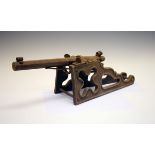 Model cannon, possibly a garden ornament, octagonal barrel 32cm with hooded front sight and peep