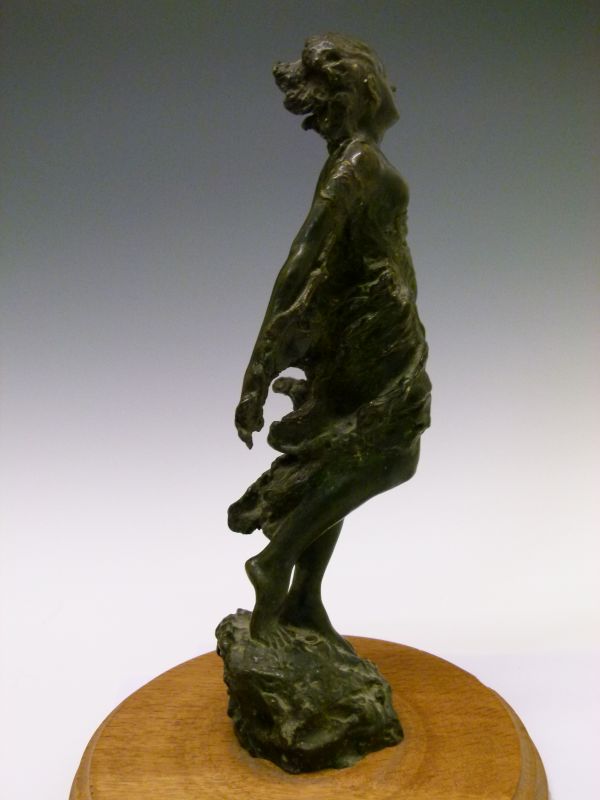 Elsie March (1884-1974) - Bronze figure - A windswept maiden, signed and dated 1912, 30cm high - Image 4 of 9