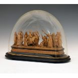 Late 19th Century Continental carved boxwood or beech figure group depicting Christ's Triumphal