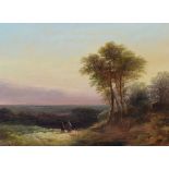 Attributed to William Williams of Plymouth (1808-1895) - Oil on board - A rural landscape with