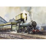 Brian Lancaster (1931-2005) - Watercolour - G.W.R. steam locomotive King William IV, signed, 34.25cm