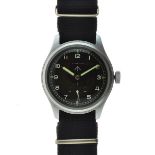 Timor - World War II British Military Issue 'Dirty Dozen' wristwatch, signed black dial with Broad
