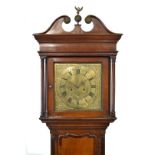 George III mahogany and walnut cased eight day brass dial longcase clock, Taylor, Whitehaven, the