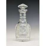 Modern Waterford cut crystal magnum decanter signed by Jim O'Leary, having panels of diamond and