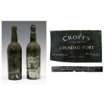 Croft's single vintage Crusting Port, 1954 vintage bottled in 1957, two bottles (2) Condition: