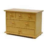 Modern pine/soft wood miniature table top chest of six drawers Condition: