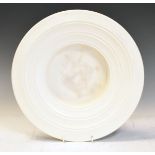 Keith Murray for Wedgwood off-white shallow broad rimmed dish, 35.5cm diameter Condition: