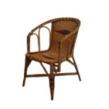 Woven cane or wicker work tub occasional chair Condition: