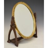 Swing dressing mirror with bevelled oval plate Condition: