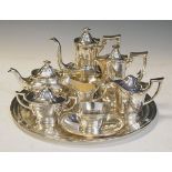 Silver plated four piece tea set, a circular tray and other silver plated wares Condition:
