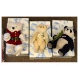 Three Steiff Collectors Bears - Christmas Teddy Bear 25cm, Summer cream mohair teddy bear 26cm,