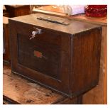 Mid 20th Century Neslein tool chest, the removable front enclosing three short over three