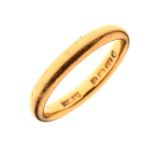 22ct gold wedding band, size J Condition: