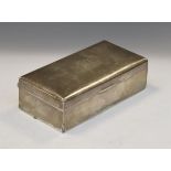 George V silver cigarette box of rectangular design with cursive initials, Chester 1915 Condition: