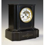 Late 19th/early 20th Century French black slate mantel clock with two train visible Brocot