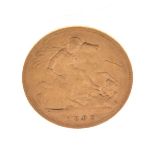 Gold Coin - Victorian half sovereign, 1899 Condition: