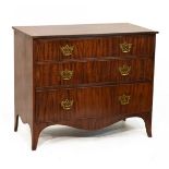 Mahogany bedroom chest of three long drawers Condition: