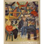 Beryl Cook - Signed limited edition coloured print - The Boot Sale, No. 255/650, published by the