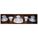 Colclough bone china coffee service with blue floral decoration Condition: