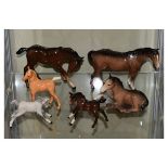 Beswick foals - Small gambling facing left 996, Small stretched facing right 815, Foal lying 915,