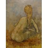 Ben Maile - Oil on board - Female nude, 54cm x 41cm, framed Condition: