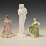 Royal Doulton figure - Happy Anniversary HN3254 (with box), together with Fair Lady HN2193 and