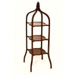 Edwardian mahogany and string inlaid three tier plate stand, 94cm high Condition: