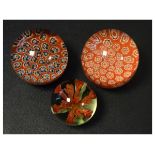 Three late 20th Century glass paperweights Condition: