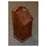 Reproduction fruitwood candle box in the 18th Century taste Condition: