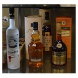 Spirits - Three Barrels VSOP 70cl Brandy, Old Pulteney 12 Year Old Scotch Whisky 70cl, Glencairn