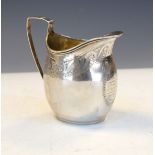 Late Victorian silver milk jug of oval form in the late George III taste, London 1885 with