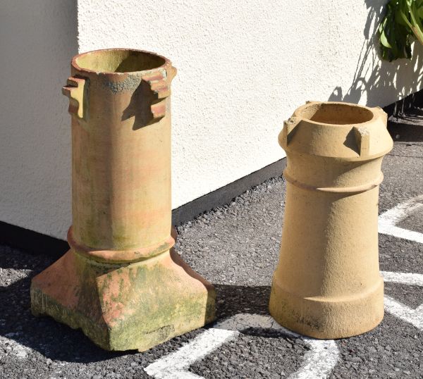Two buff stoneware chimney pots Condition: