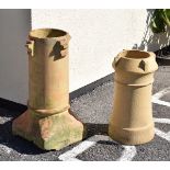 Two buff stoneware chimney pots Condition: