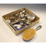 Assortment of silver, white metal and other dressing table items and sundry items to include: wavy
