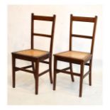 Pair of early 20th Century cane seated bedroom chairs Condition:
