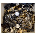 Large collection of lady's and gentlemen's wristwatches, various makers for spares or repair