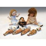 Dolls - Quantity of assorted bisque head and other dolls etc Condition: