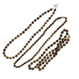 Three tigers eye quartz bead necklaces Condition: