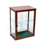 Early 20th Century mahogany framed shop display cabinet of four glass design enclosing two glass
